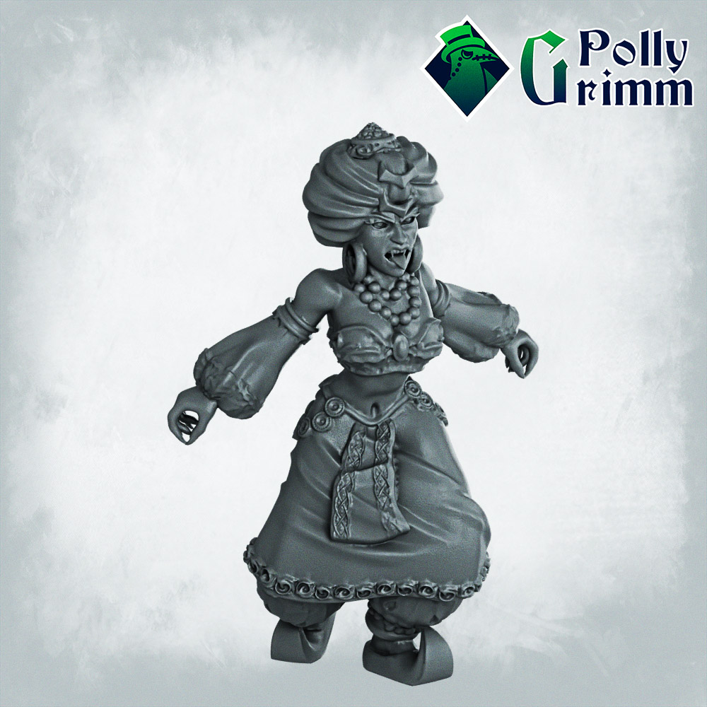 Fantasy and historic miniatures for tabletop games. Arabian Nightmare. Deadly beauty, ghoul form